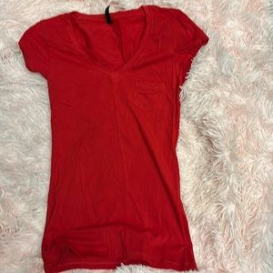 Small red V neck tshirt
